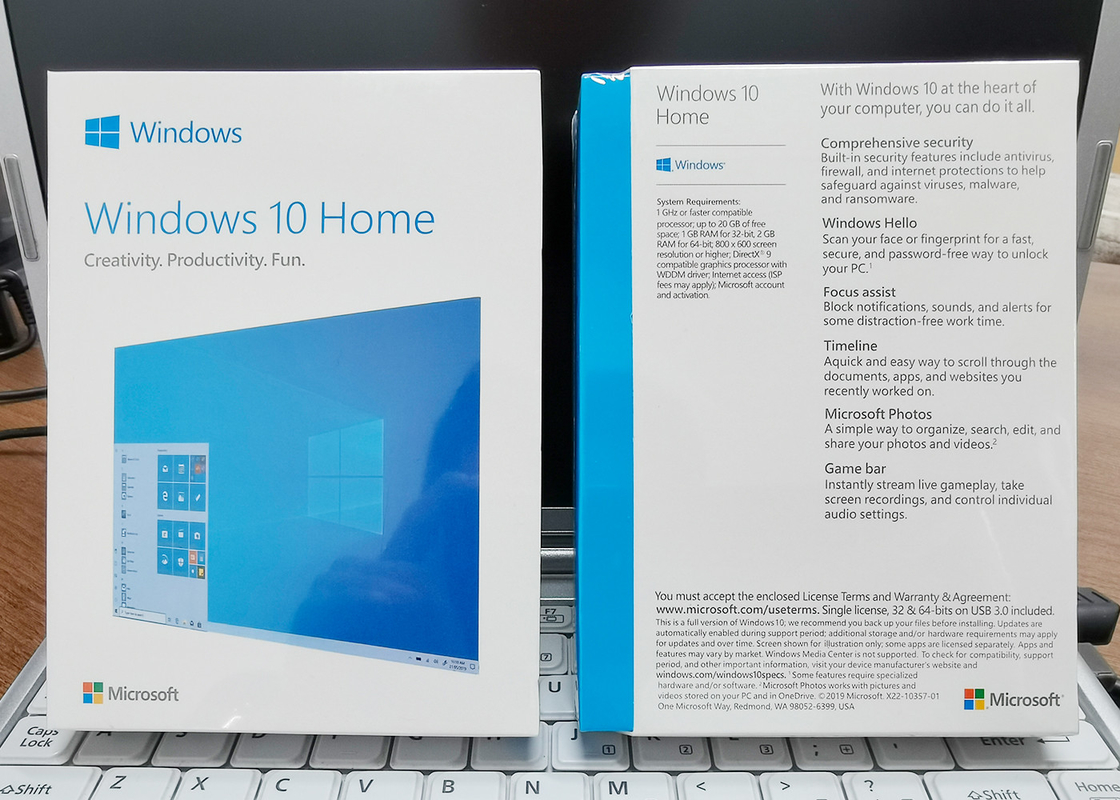 Computer Software Windows 10 Home Retail Box 32 Bit / 64 Bit For PC Laptop Tablet