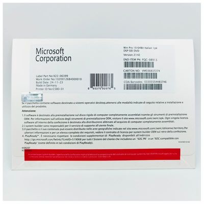 Microsoft Windows 10 OEM versione DVD italiana a 64 bit
