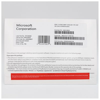 Windows 11 Home Tipo di licenza OEM Con 4 GB di RAM E 64 GB di spazio di archiviazione In lingua inglese singola