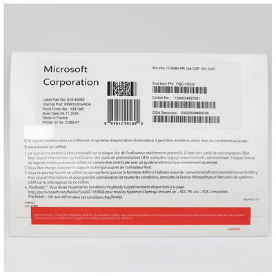 Microsoft Windows 11 Pro DVD francese a 64 bit OEM System Builder Pack per PC nuovi