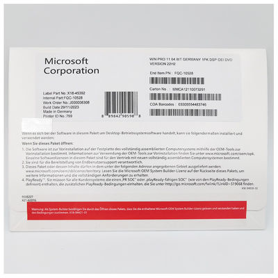 Licenza ufficiale Microsoft Windows 11 Pro DVD tedesco OEM System Builder a 64 bit per uso professionale
