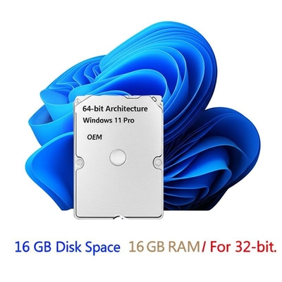 Architettura a 64 bit Windows 11 Pro OEM 16 GB di spazio su disco 1 GB di RAM Per 32 bit
