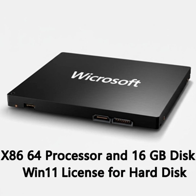 Processore X86 64 e spazio su disco da 16 GB Licenza Win11 per disco rigido