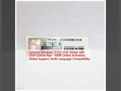 Autocolante originale di Windows 11 Pro COA con chiave di licenza OEM - attivazione online al 100%, supporto globale, compatibilità multilingue